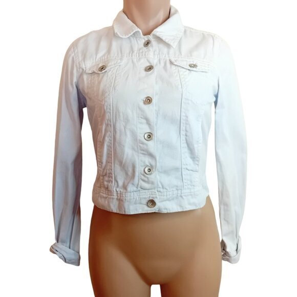 Y2K Women's Bongo Jeans Ombre Light Wash Jean Jacket Spring Fall Size Medium - Picture 1 of 15